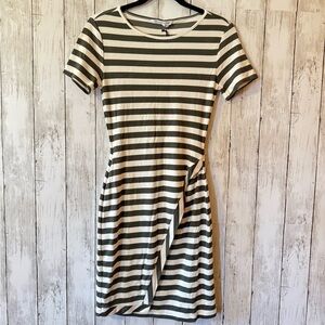Striped Green and White Women's Dress